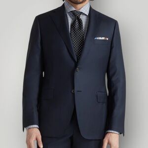 TOMMY HILFIGER Mens Blazer Sport Coat 2-Button Jacket 44R Navy Wool Blend